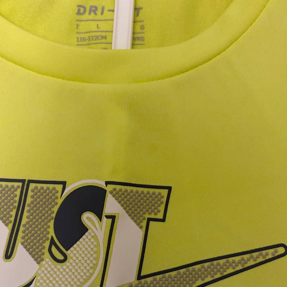 Nike Neon Yellow & Gray Youth Dri-FIT 'Just Do It' Tee and Shorts - Picture 4 of 5